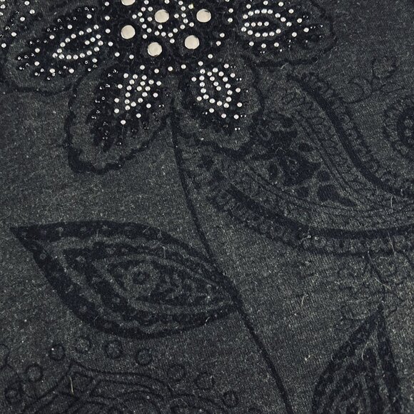 Ladies knit flared top or mini dress with rhinestones and brads, size S - Picture 4 of 7